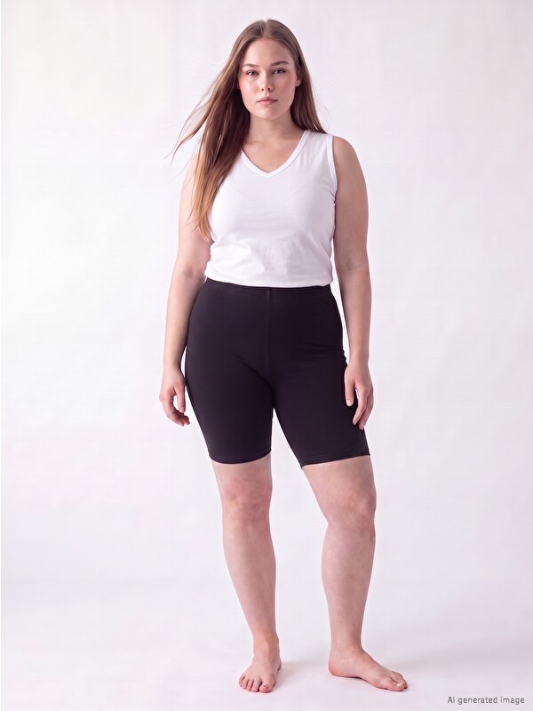 LCWAIKIKI Curve Plus Size Women's Short Leggings