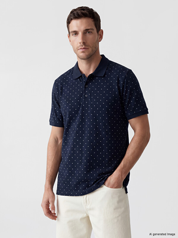 LCWAIKIKI Classic Polo Yaka Desenli Erkek Tişört