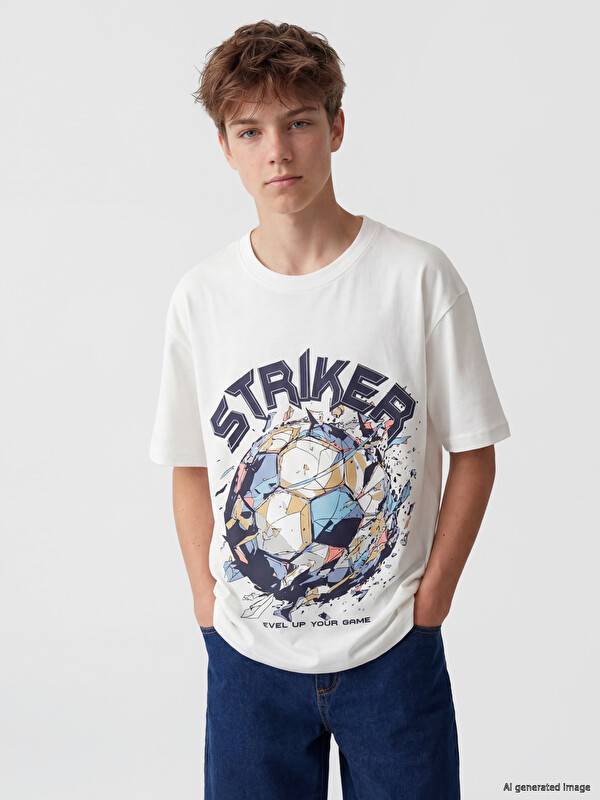 LCW Kids Crew Neck Printed Boys' T-Shirt