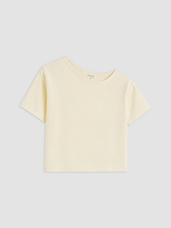 XSIDE Kayık Yaka Oversize Soft Touch Kadın Tişört
