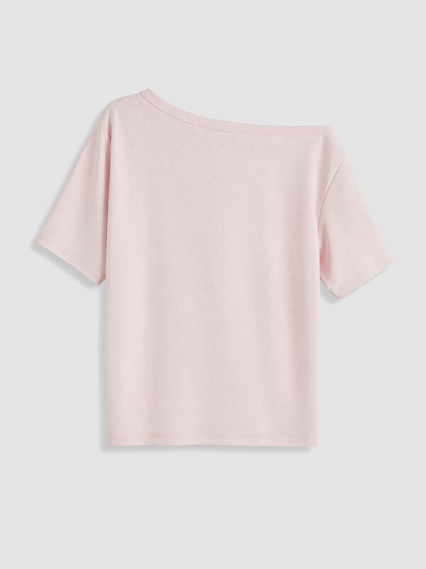 XSIDE Kayık Yaka Oversize Soft Touch Kadın Tişört