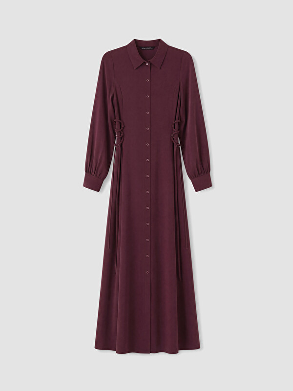 LCW Modest Yanları Bağcıklı Gömlek Elbise