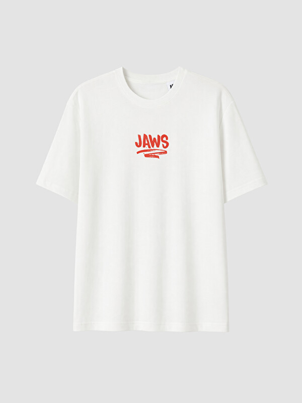 XSIDE Relax Fit Bisiklet Yaka Jaws Baskılı Erkek Tişört