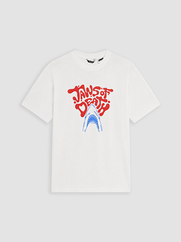 XSIDE Bisiklet Yaka Jaws Baskılı Erkek Tişört