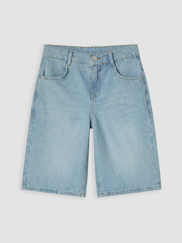 LCW Kids Geniş Paça Erkek Çocuk Jean Şortolon