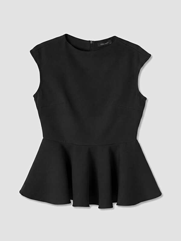 LCW Vision Bisiklet Yaka Peplum Fırfırlı Bluz