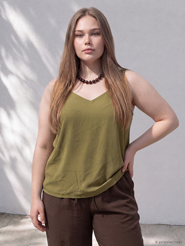 LCWAIKIKI Curve Plus Size Modal Blend Blouse