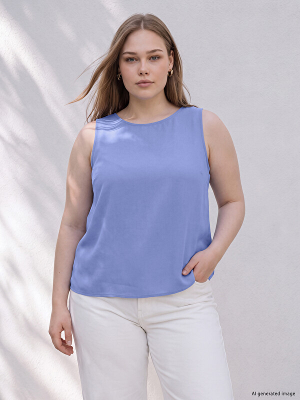 LCW Curve Plus Size Modal Blended Blouse