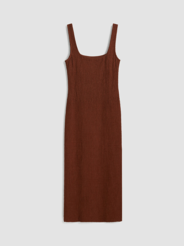 LCW Vision Kare Yaka Dokulu Bodycon Elbise