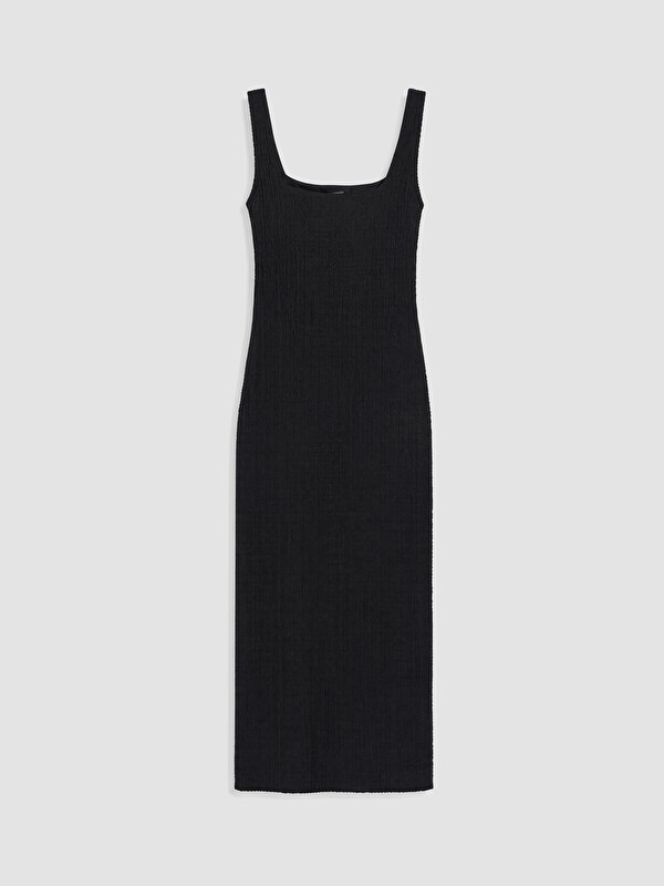LCW Vision Kare Yaka Dokulu Bodycon Elbise