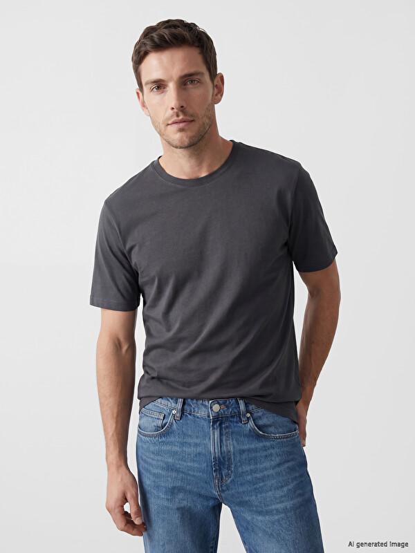 LCWAIKIKI Classic Regular Fit %100 Pamuk Basic Erkek Tişört 3'lü