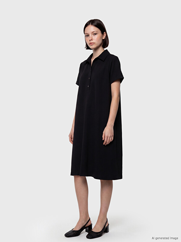 LCWAIKIKI Petite Polo Yaka Elbise
