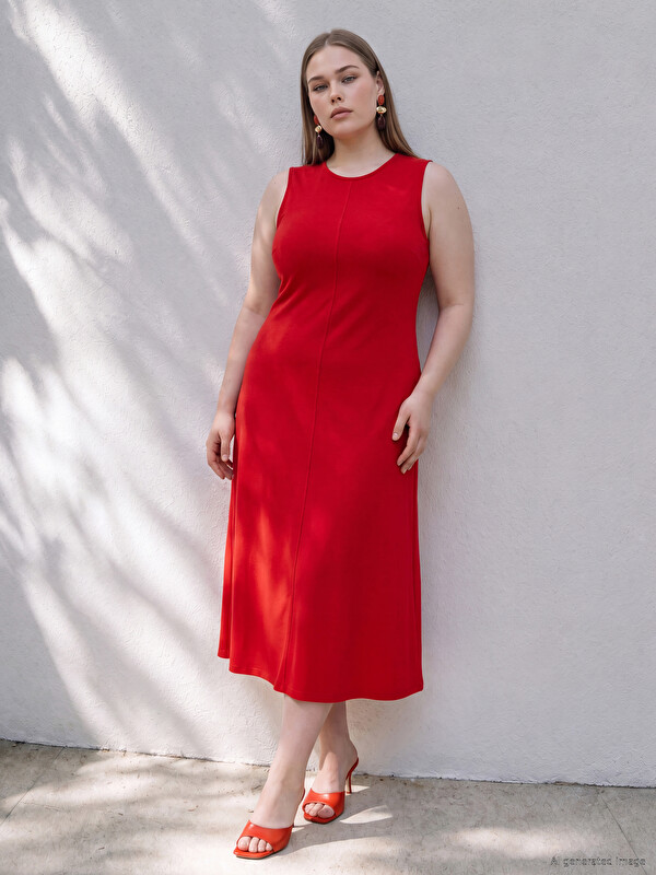 LCWAIKIKI Curve Plus Size A-Line Dress
