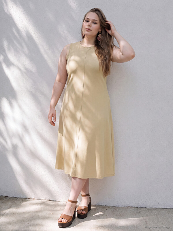 LCWAIKIKI Curve Plus Size A-Line Dress