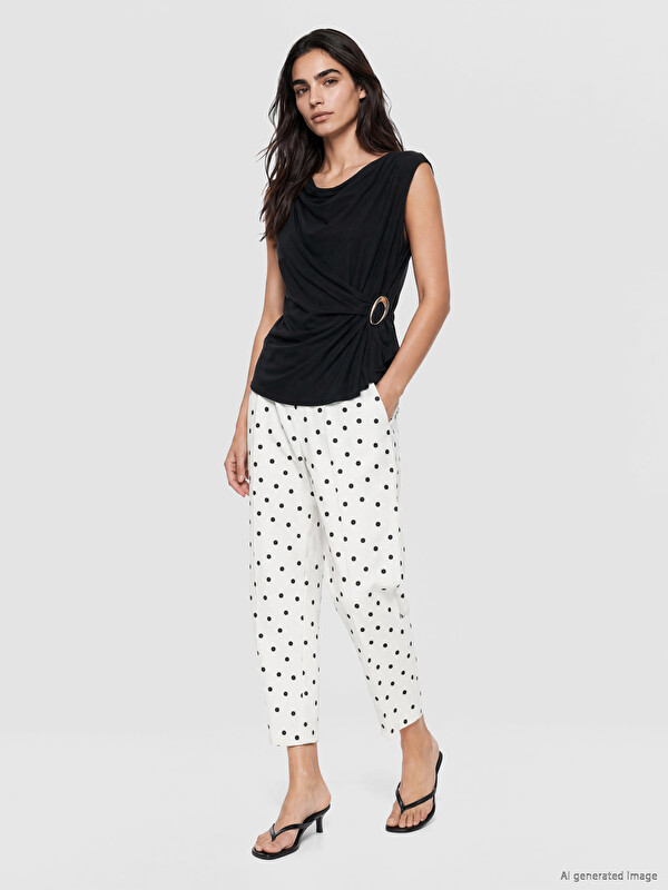 LCW Vision Regular Fit Puantiyeli Kadın Pantolon
