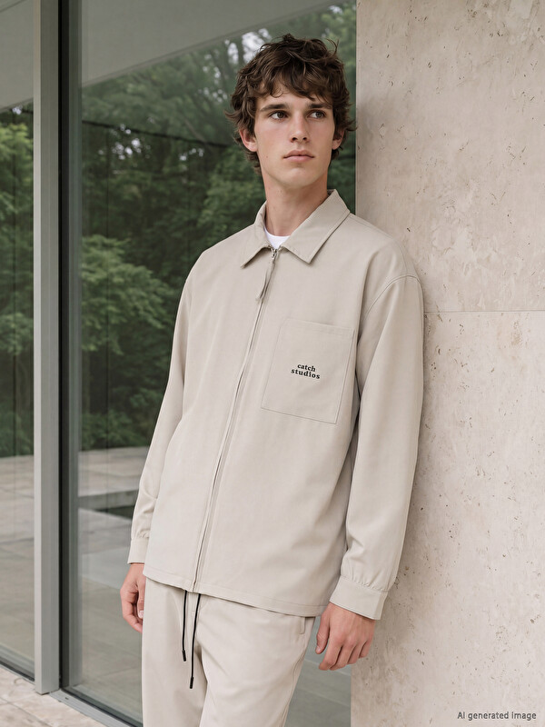 LCW Vision Loose Fit Baskılı Erkek Ceket