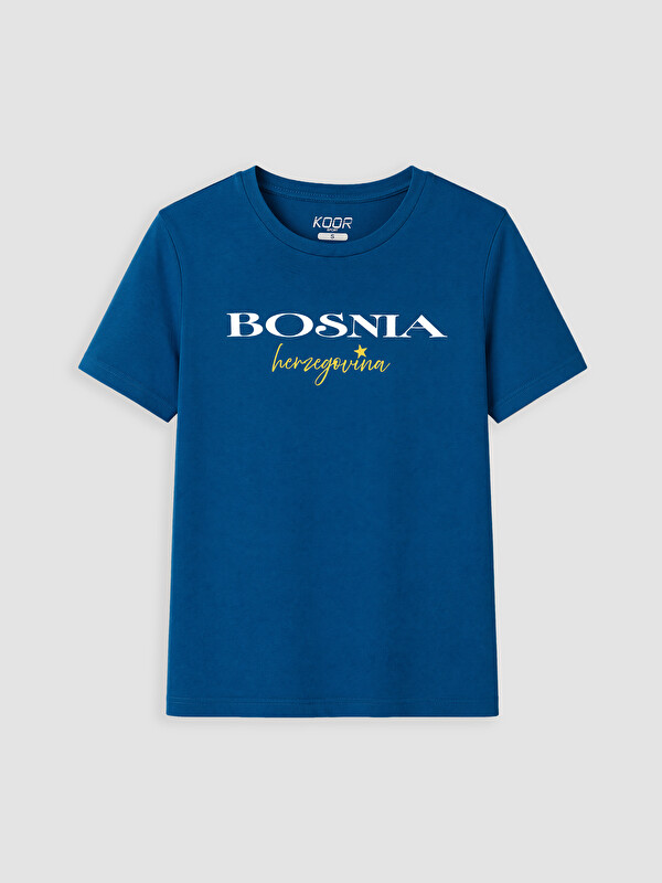 KOOR SPORT Bosna Baskılı %100 Pamuklu Kadın Tişört