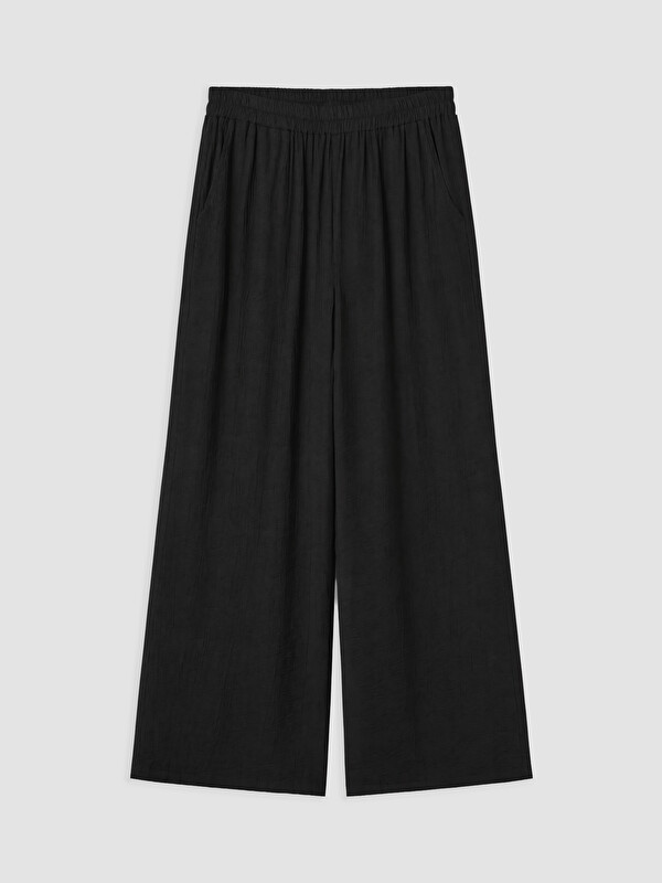 LCWAIKIKI Petite Beli Lastikli Geniş Paça Kadın Pantolon