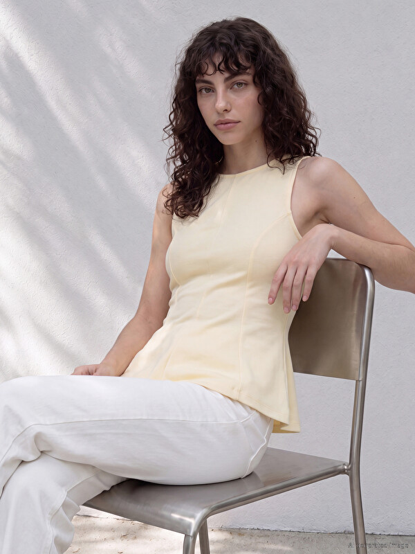 LCWAIKIKI Petite Crew Neck Peplum Blouse