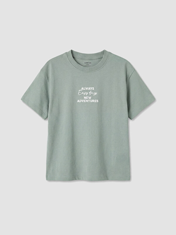 LCW Kids Slogan Baskılı Erkek Çocuk Tişört