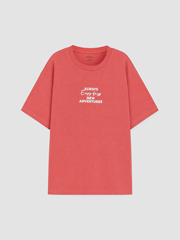 LCW Kids Slogan Baskılı Erkek Çocuk Tişört