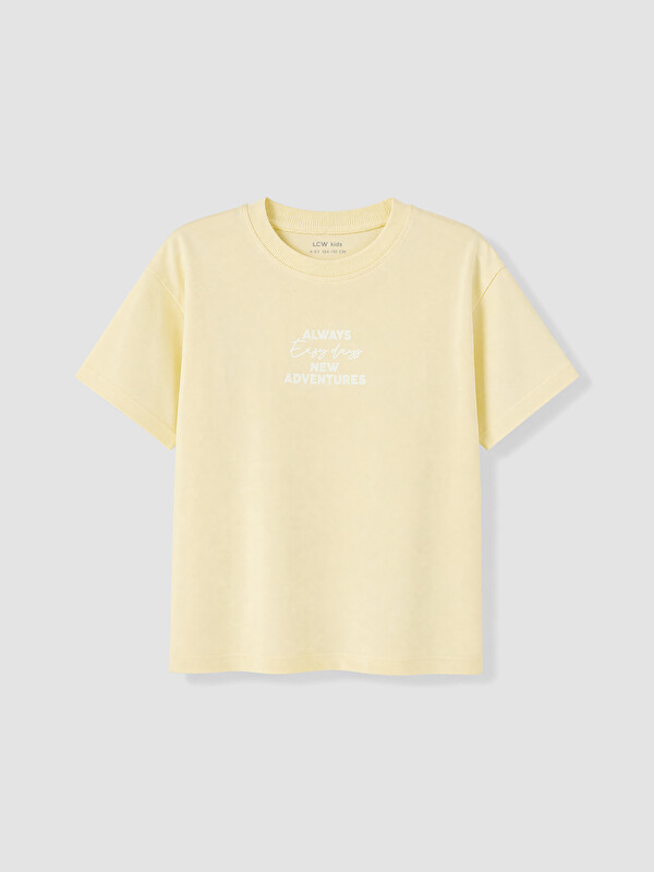 LCW Kids Slogan Baskılı Erkek Çocuk Tişört