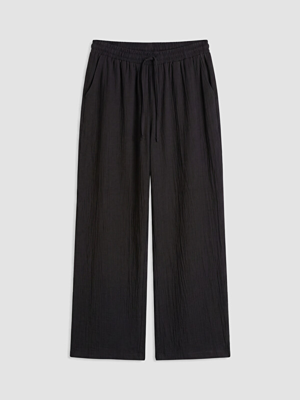 LCWAIKIKI Petite Beli Lastikli Geniş Paça Kadın Pantolon