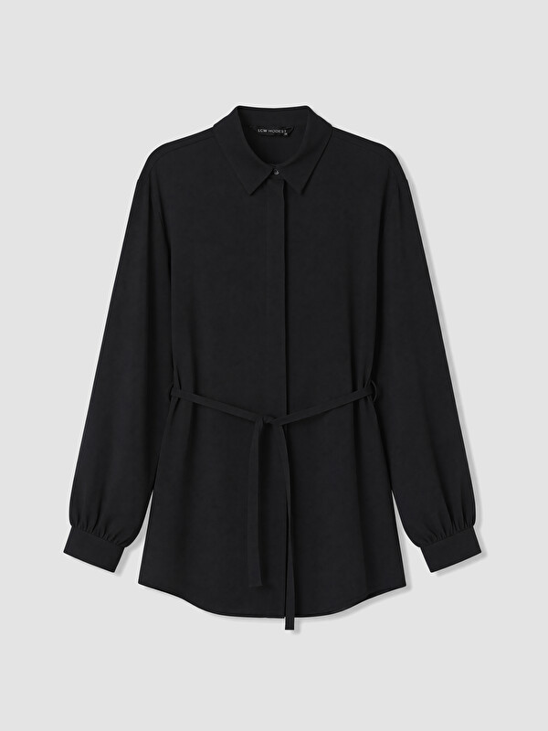 LCW Modest Beli Kuşaklı Kadın Gömlek Tunik