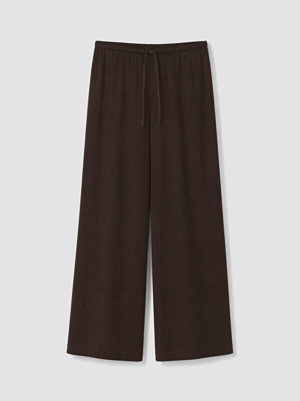 LCW Modest Beli Lastikli Geniş Paça Kadın Pantolon