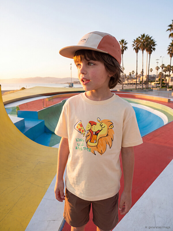 LCW Kids Crew Neck Printed Boys' T-Shirt