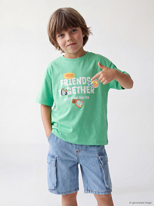 LCW Kids Baskılı Erkek Çocuk Tişört