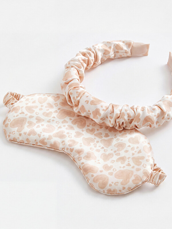 LCW JOY Women's Patterned Hair Band and Sleep Mask