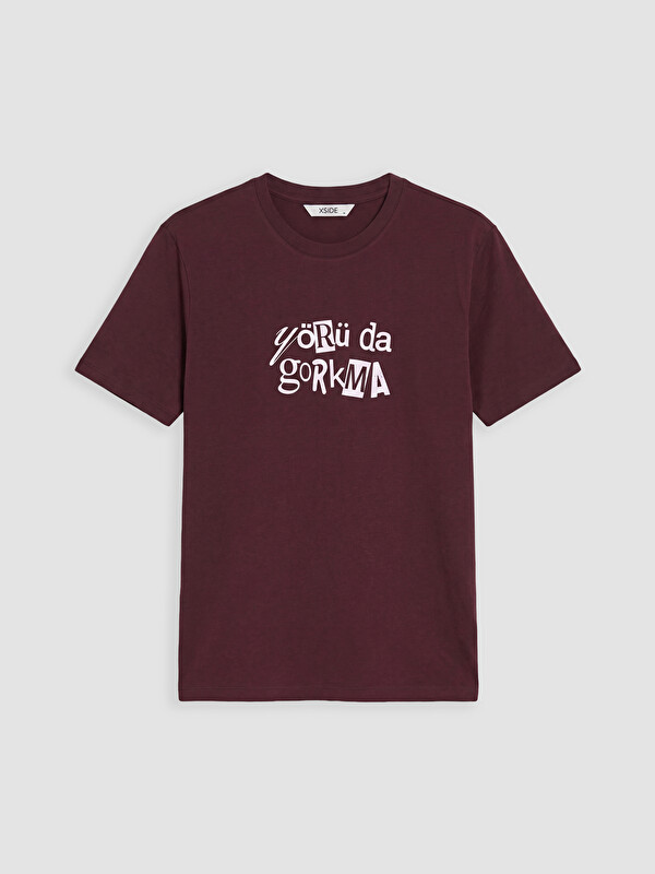 XSIDE Bisiklet Yaka Kıbrıs Slogan Baskılı Erkek Tişört