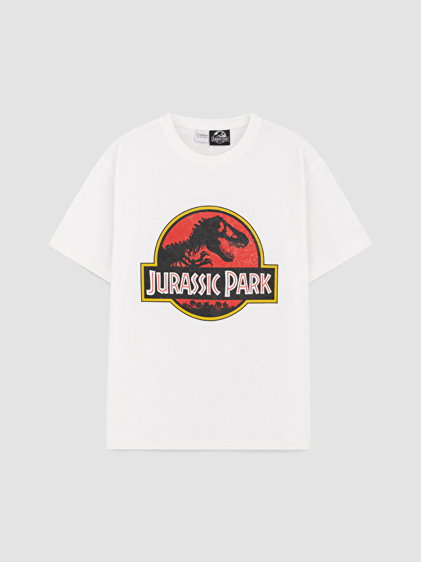 LCW Kids Bisiklet Yaka Jurassic Park Baskılı Erkek Çocuk Tişört