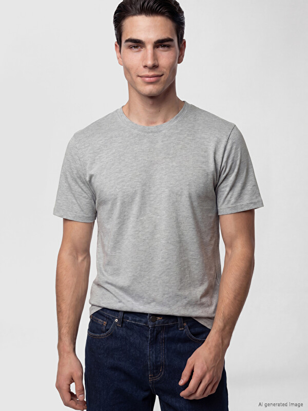 LCWAIKIKI Classic T-shirt Gris Homme
