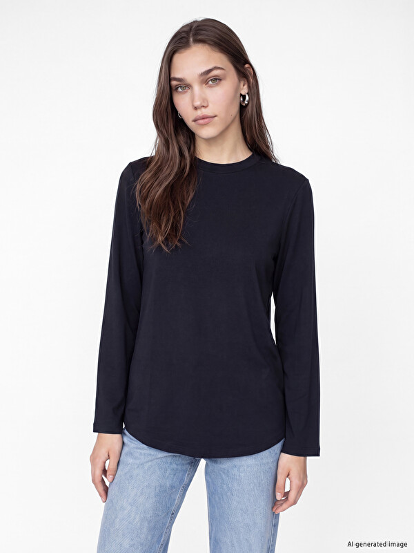 LCW Modest Crew Neck Soft Touch Women's Tunic