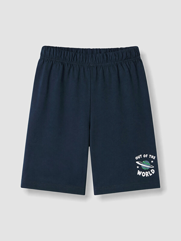 LCW Kids Beli Lastikli Baskılı Erkek Çocuk Şort Pijama Altı
