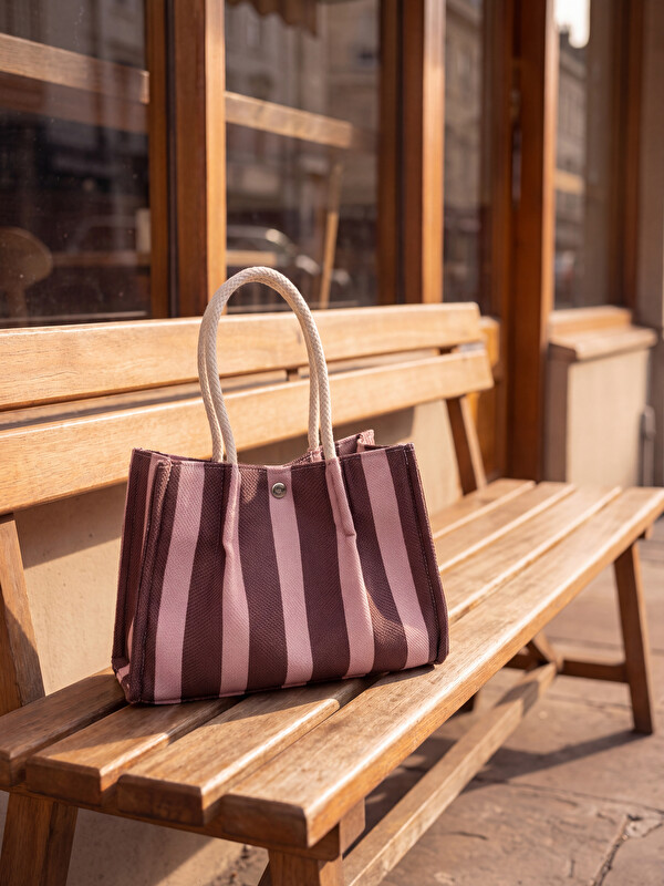 LCW ACCESSORIES Striped Patterned Girls' Handbag