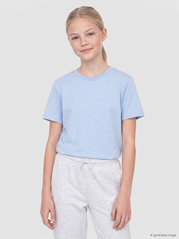 LCW Kids Bisiklet Yaka Kız Çocuk Tişört