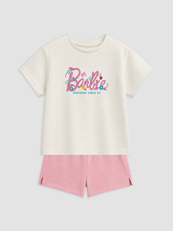 LCW baby طقم بنات رضع مطبوع من Barbie