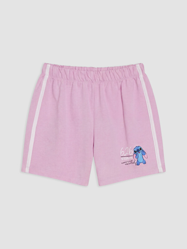 LCW Kids Stitch Baskılı Kız Çocuk Şort
