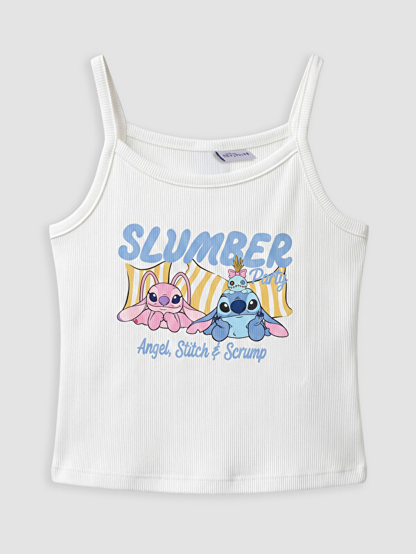 LCW Kids Stitch ve Angel Baskılı Kız Çocuk Atlet