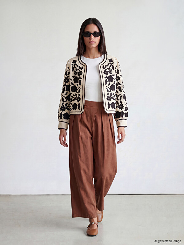 LCW Modest Loose Fit  Kadın Pileli Pantolon Etek