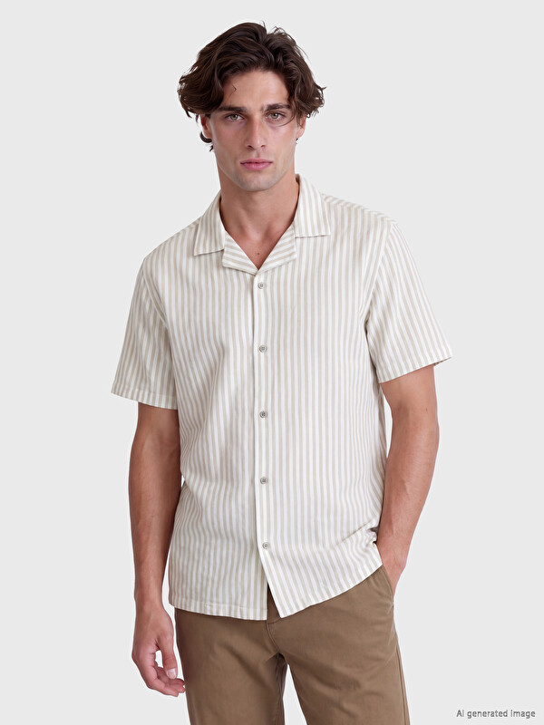 LCW Vision Standard Fit Striped Men's Shirt