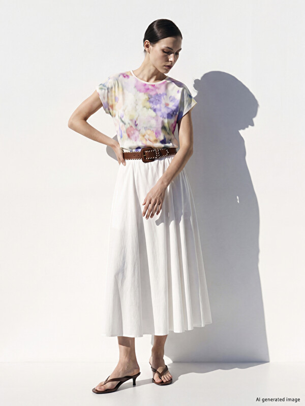 LCW EVERYDAY Crew Neck Floral Women's T-Shirt