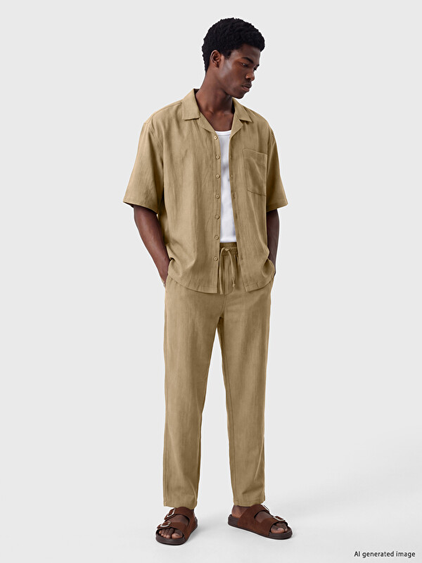 XSIDE Relax Fit Keten Karışımlı Erkek Pantolon