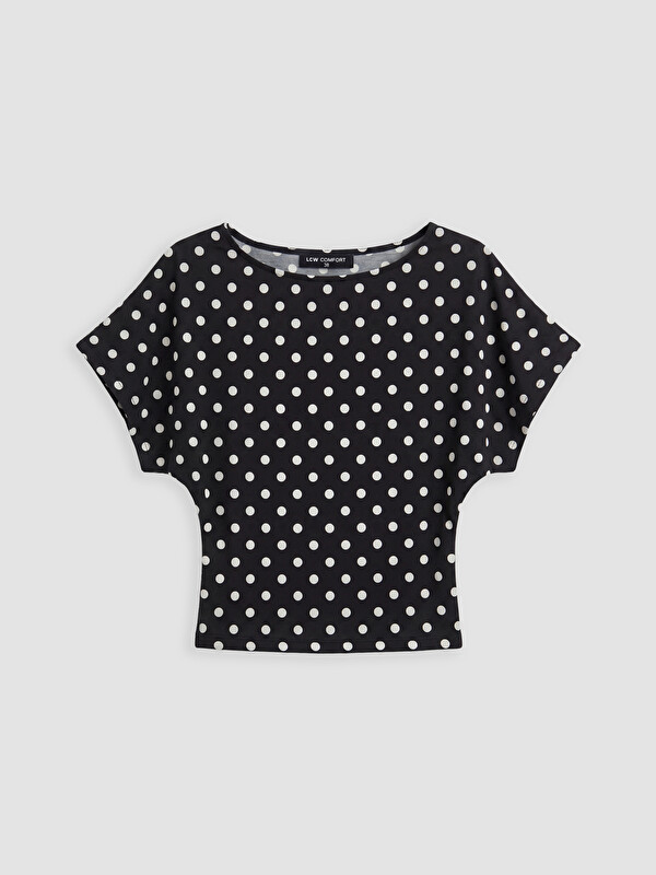 LCW Comfort Kayık Yaka Puantiyeli Bluz