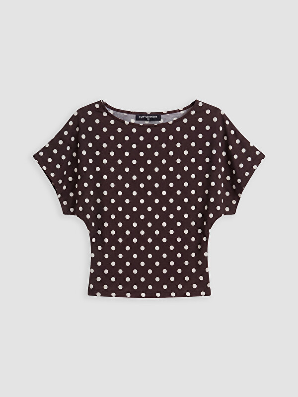 LCW Comfort Kayık Yaka Puantiyeli Bluz