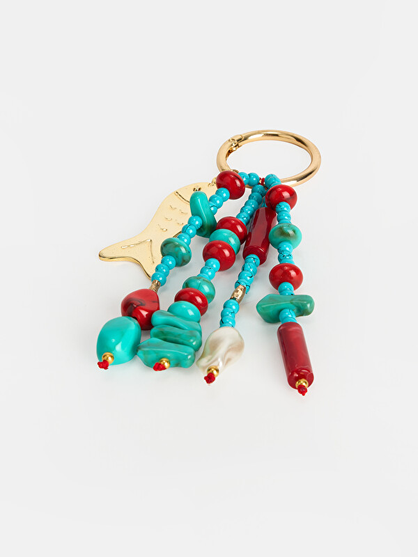 LCW JOY Beaded Fish Motif Keychain
