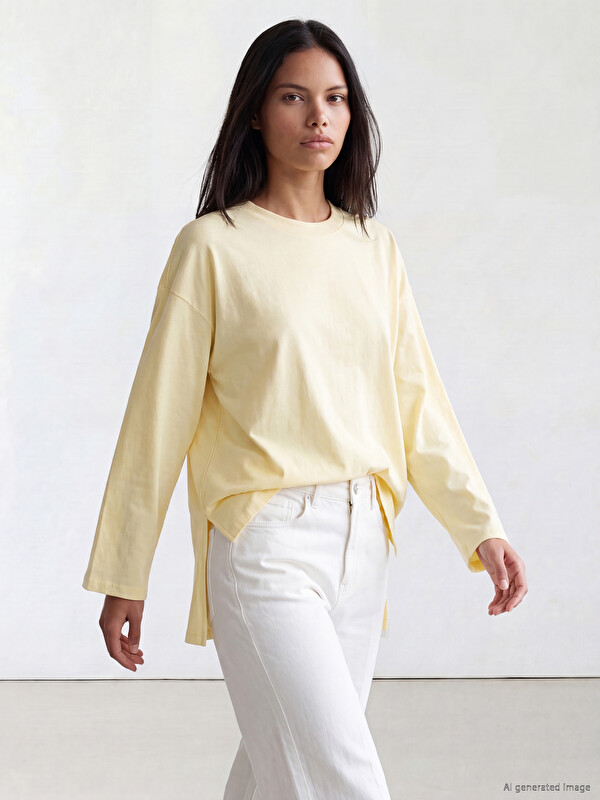 LCW Modest Bisiklet Yaka Kadın Sweatshirt Tunik